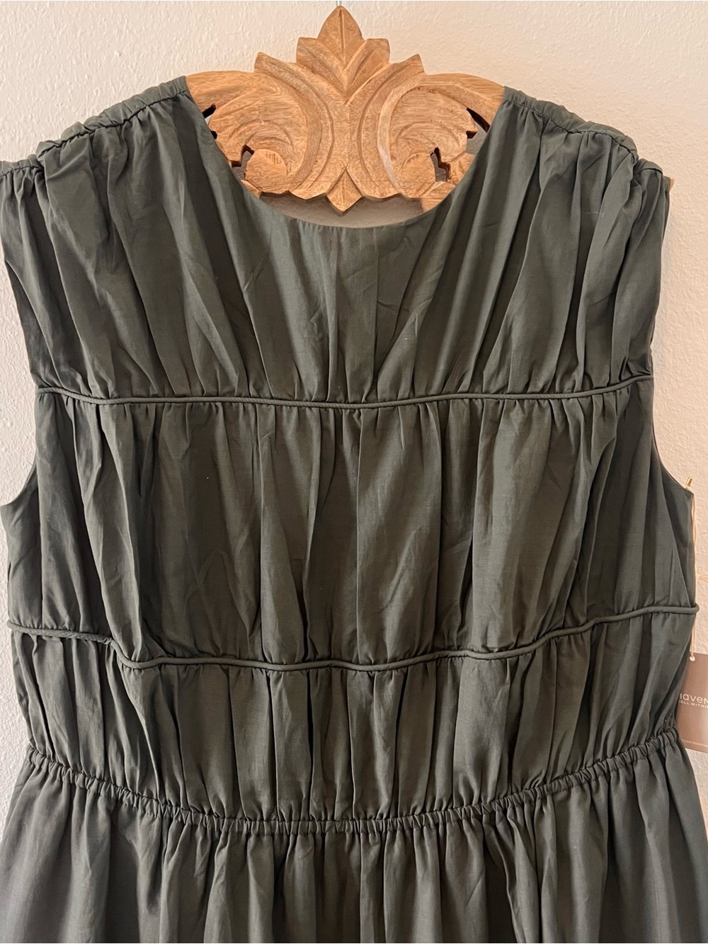 Haven Well Within Tiered Midi Dress — Olive Green — Size M — NWT - Picture 5 of 10